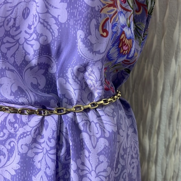 Sundance Lilac Floral Impressions Sheath Dress with Cap Sleeve Size Large - Picture 7 of 11